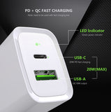 20W Dual Port Home Wall Charger ONLY for Blu View 4 B135DL