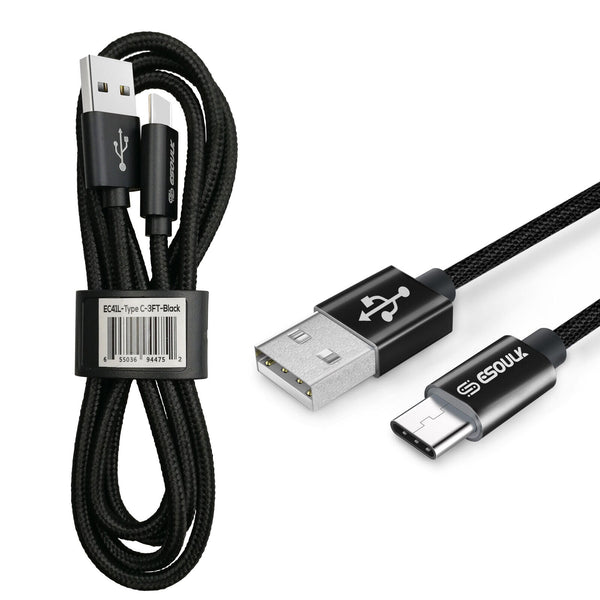 3FT Type A to C Braided USB Cable For BLU View 5 PRO B170D