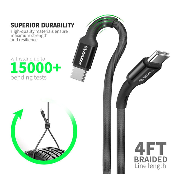 4FT Type C to C Fast Charge Cable For Motorola Moto Edge 5G 2024 XT2405V