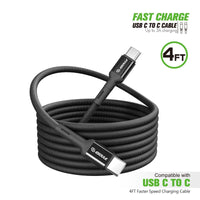 4FT Type C to C Braided Fast Charge Cable For Motorola G Play 2024 XT2413
