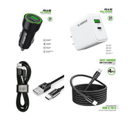 20W Car + Home Charger 1 XAtoC & CtoC USB For Motorola Moto Edge 5G 2024 XT2405V