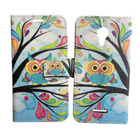 For AT&T Prepaid Radiant Core U304AA Wallet Credit Card Holder Pouch Case Phone Cover - Owl