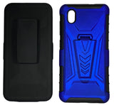 For ZTE Avid 579 Z5156cc 2020 Belt Clip Holster + Hybrid Case Phone Cover - Blue