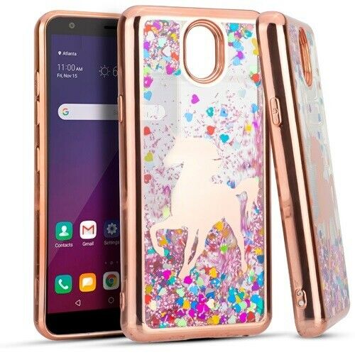 For LG Arena 2 LMX320APM / Escape Plus / Journey L322DL / K30 2019 /X2 2019 Liquid Glitter Motion Case Phone Cover - Unicorn