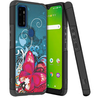 For AT&T Fusion 5G Shockproof Hybrid Cover Phone Case - MK Butterfly Bliss