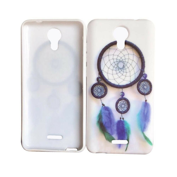 For CRICKET ICON (2019) TPU Flexible Skin Gel Case Phone Cover - Blue Dream Catcher