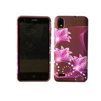 For ZTE Avid 559 TPU Flexible Skin Gel Case Phone Cover - Purple Lotus