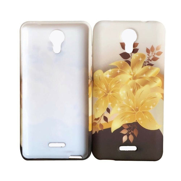 For Wiko Life 2 u307as TPU Flexible Skin Gel Case Phone Cover - Yellow Lily