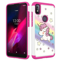 For T-Mobile TCL Revvl 4 Hybrid Dual Cover Phone Case - Unicorn