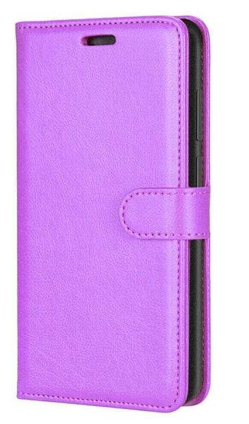 ZTE Avid 589 5.45” Wallet Pouch Credit Card Holder Case Phone Cover - Purple